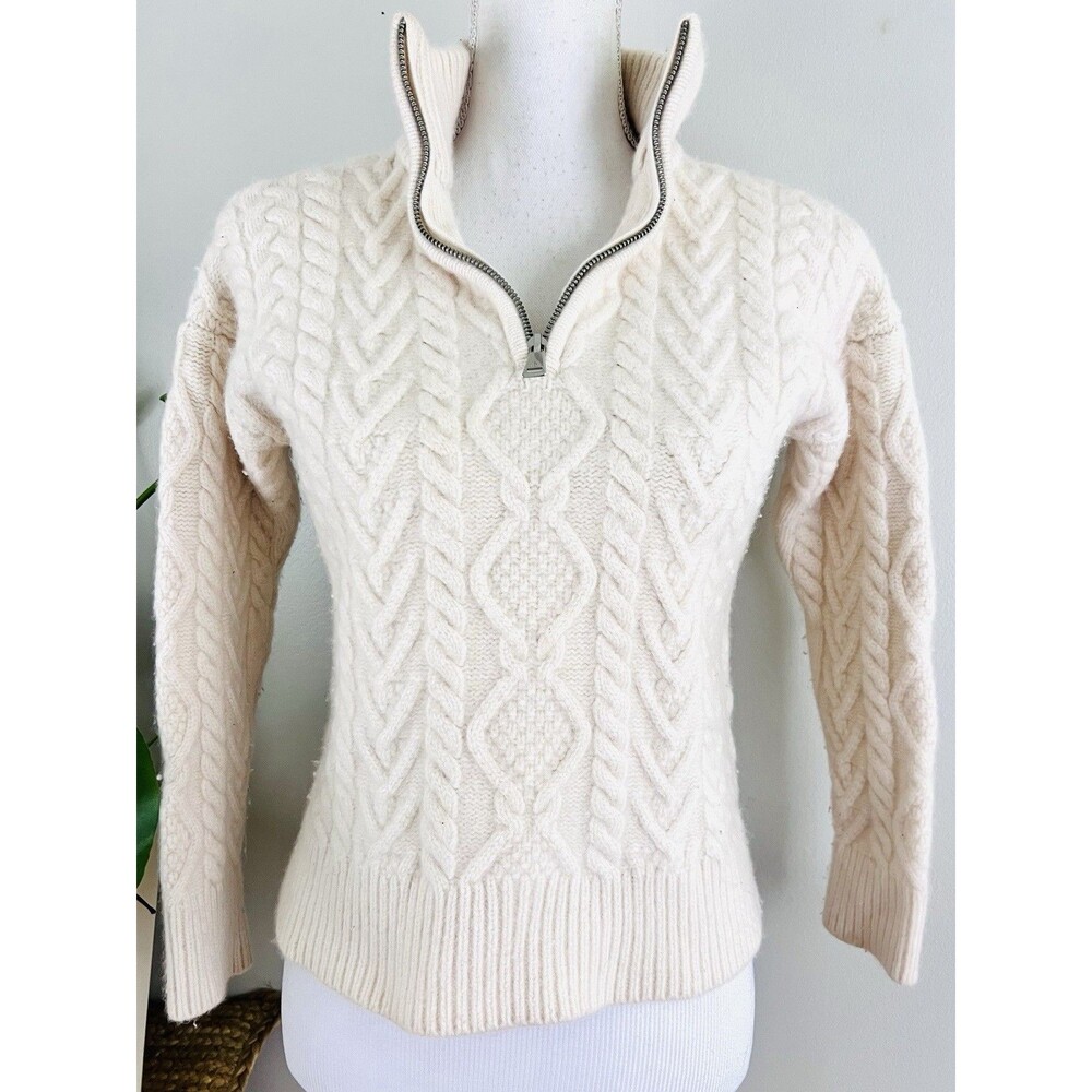 LAUREN RALPH LAUREN Ivory Cable Knit Thick Cozy Sweater Pullover Womens Medium